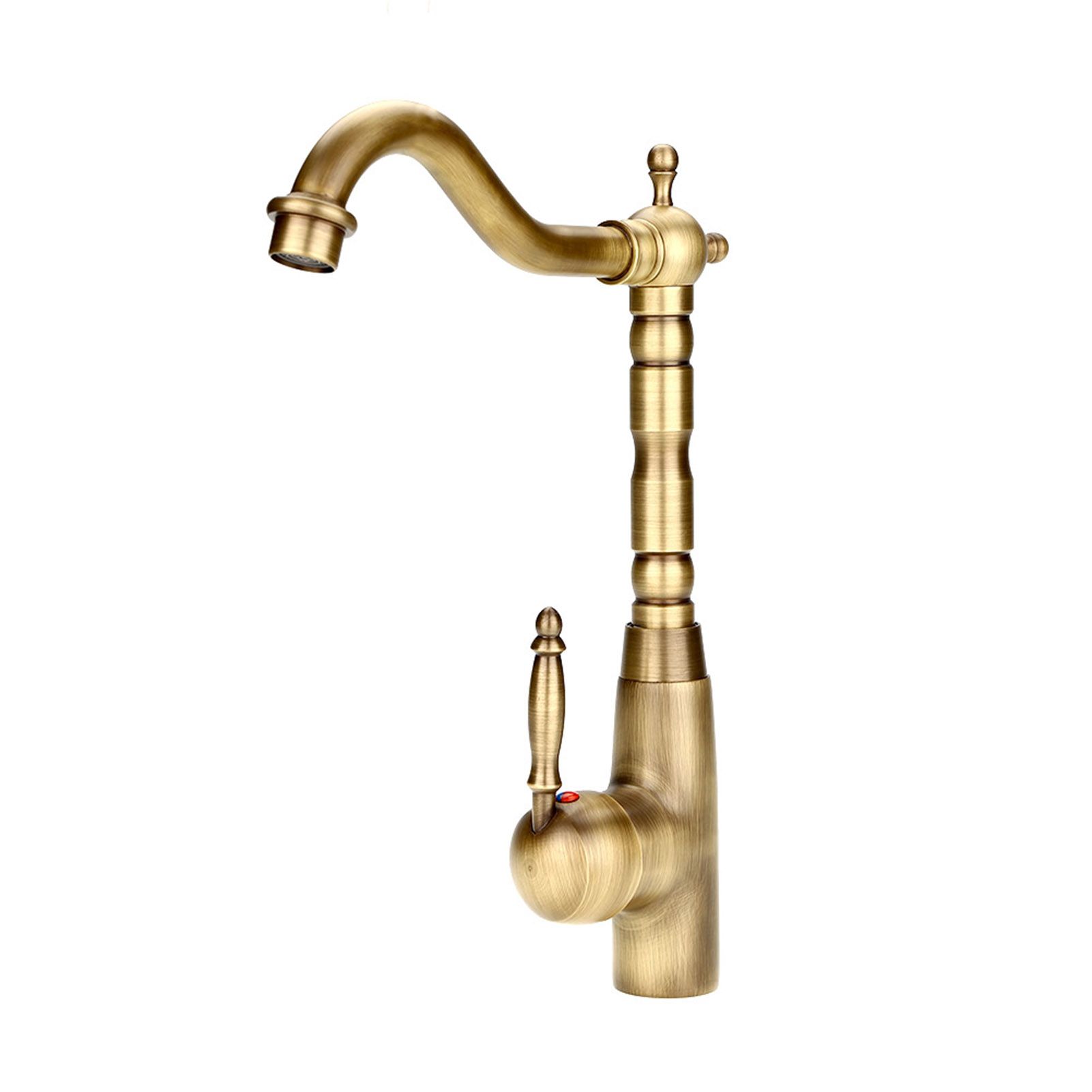Antique Retro Style Solid Brass Kitchen Bathroom Basin Sink Faucet Hot Cold view 12