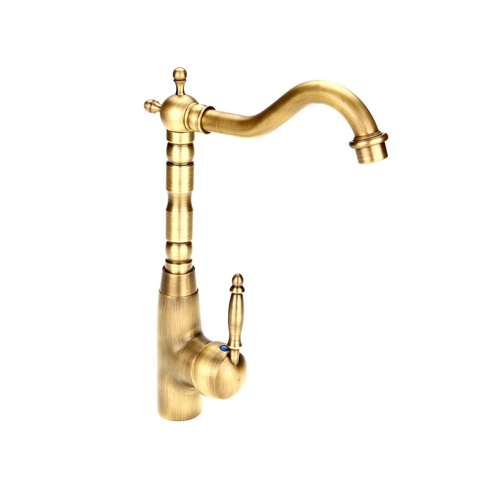Antique Retro Style Solid Brass Kitchen Bathroom Basin Sink Faucet Hot Cold view 13