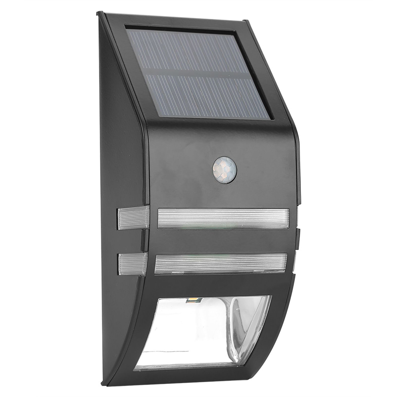 Solar Powered PIR Motion Sensor 2 LED Path Wall Light Garden Security Lamps — image 1