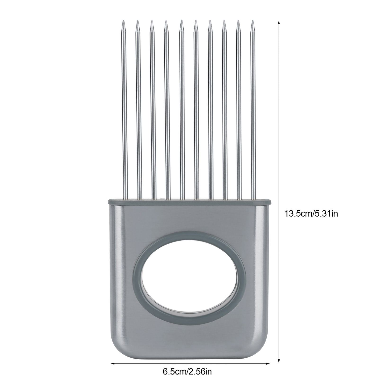 Stainless Steel Onion Holder Fruits Veg Meat Cutter Slicer Peeler Chopper with view 5