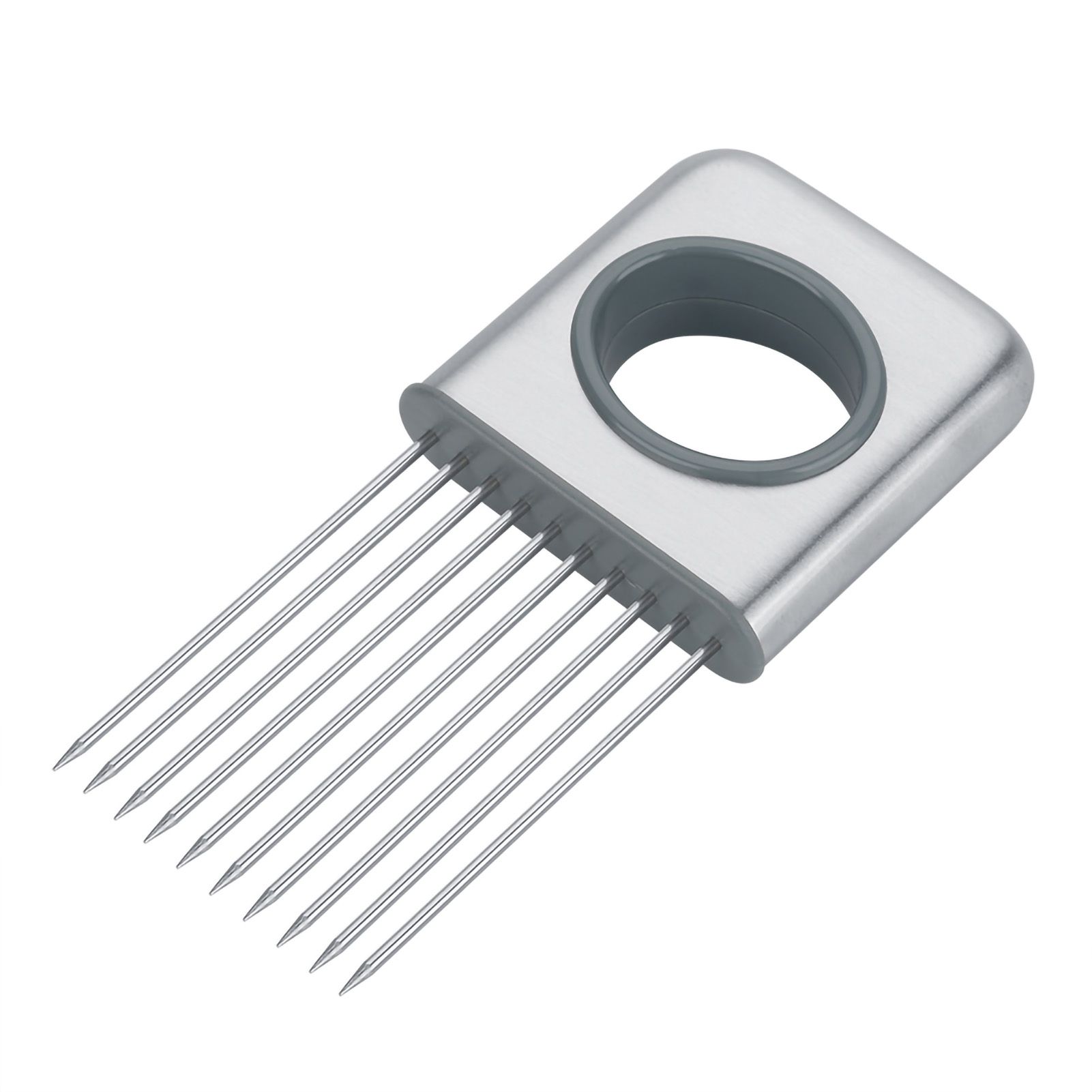 Stainless Steel Onion Holder Fruits Veg Meat Cutter Slicer Peeler Chopper with view 8