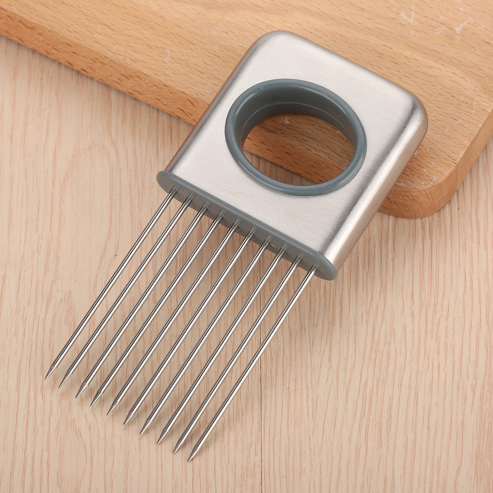 Stainless Steel Onion Holder Fruits Veg Meat Cutter Slicer Peeler Chopper with view 11