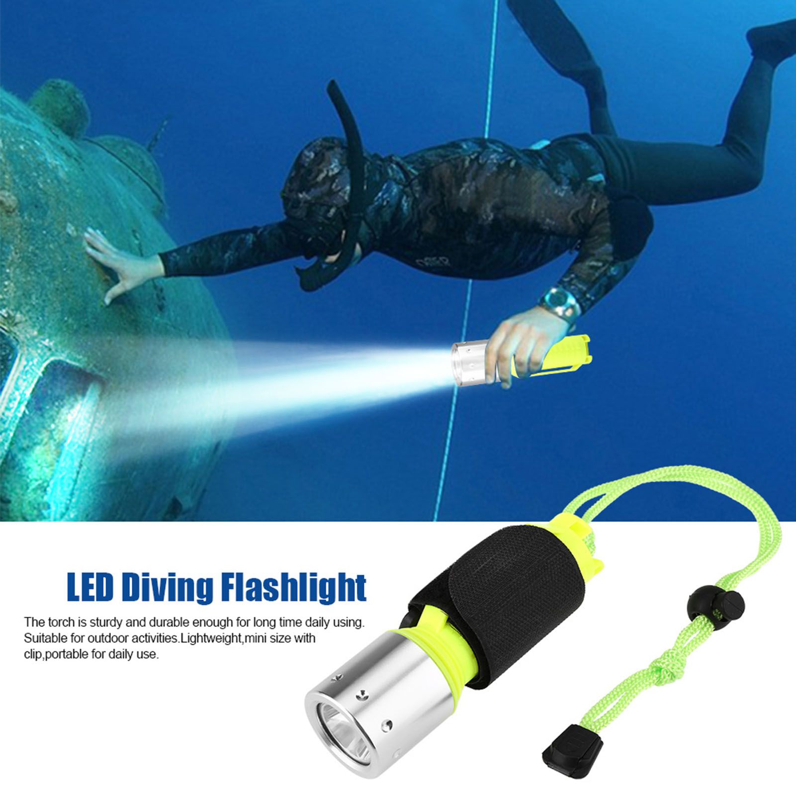 Portable Lightweight 3 Mode Torch for Diving Swimming Hiking Camping Hunting view 2
