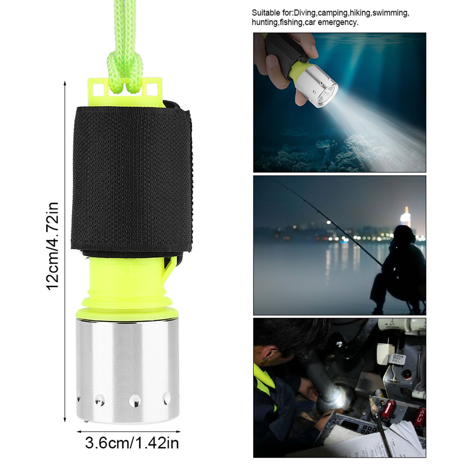 Portable Lightweight 3 Mode Torch for Diving Swimming Hiking Camping Hunting view 6