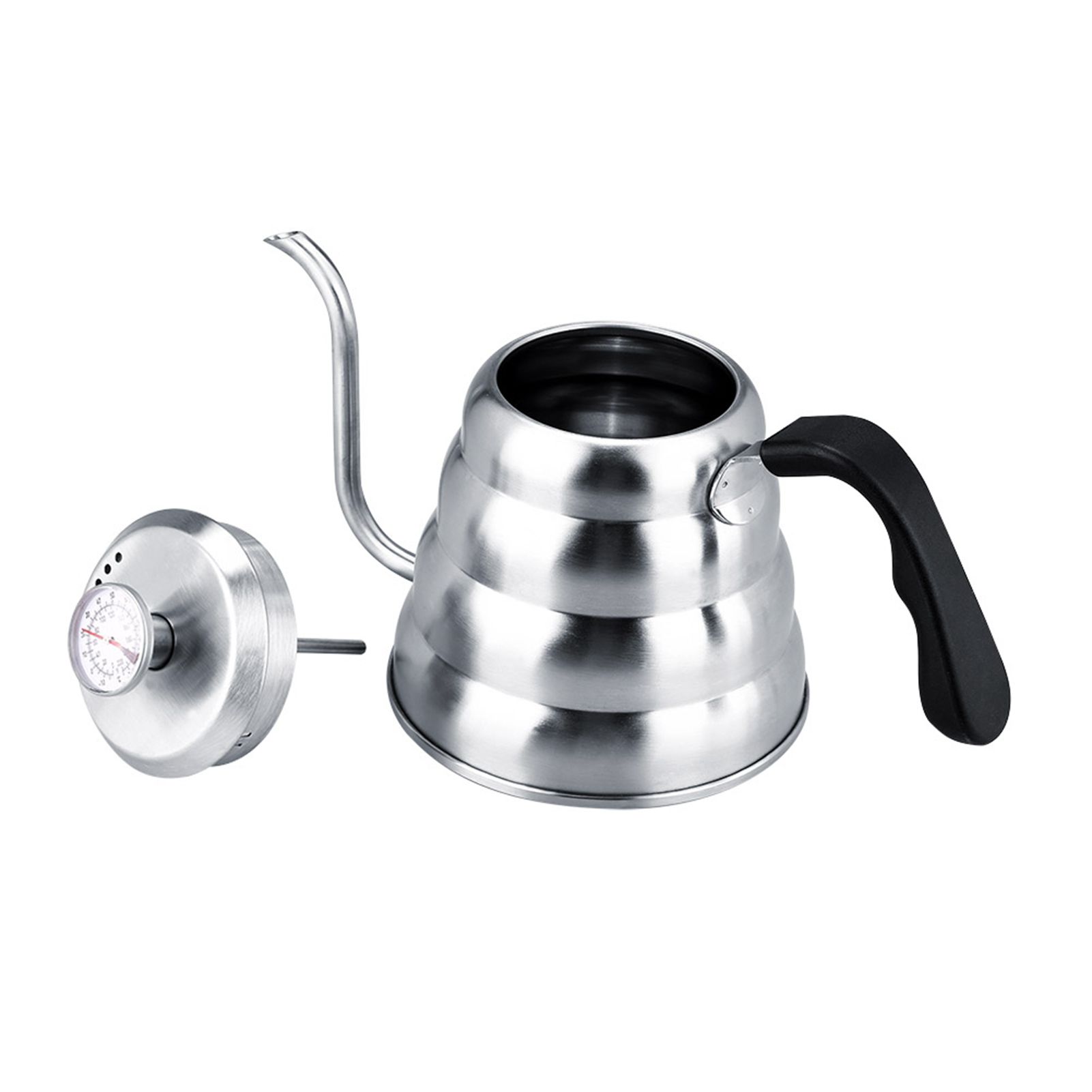 304 Stainless Steel Pour Over Coffee Gooseneck Kettle Teapot with Thermometer view 9