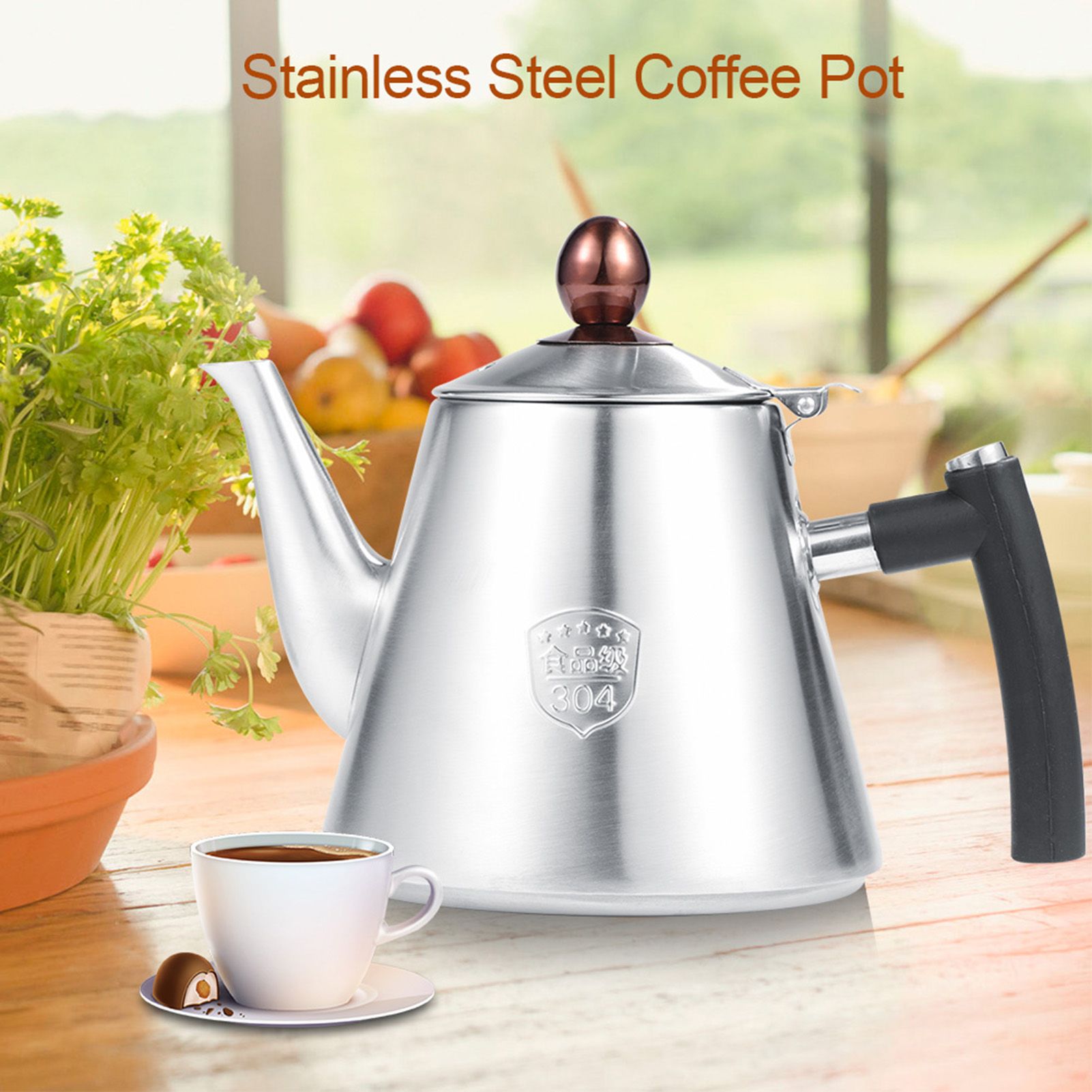 1.2L Stainless Steel Stove top Teapot Tea Coffee Pot Kettle Heat Resistant view 7