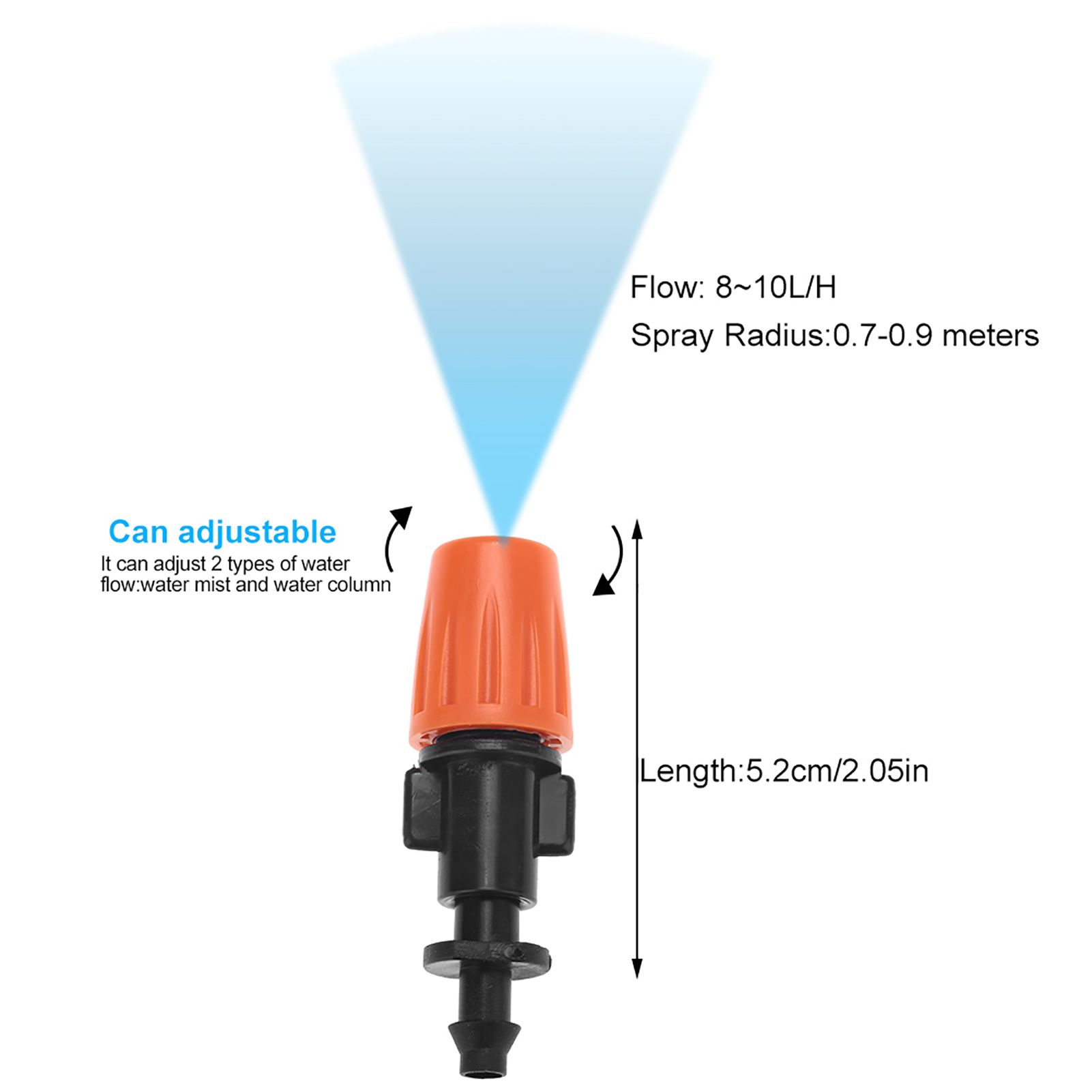 50pcs/set Adjustable Garden Drip Irrigation Misting Nozzles Micro Flowing view 6
