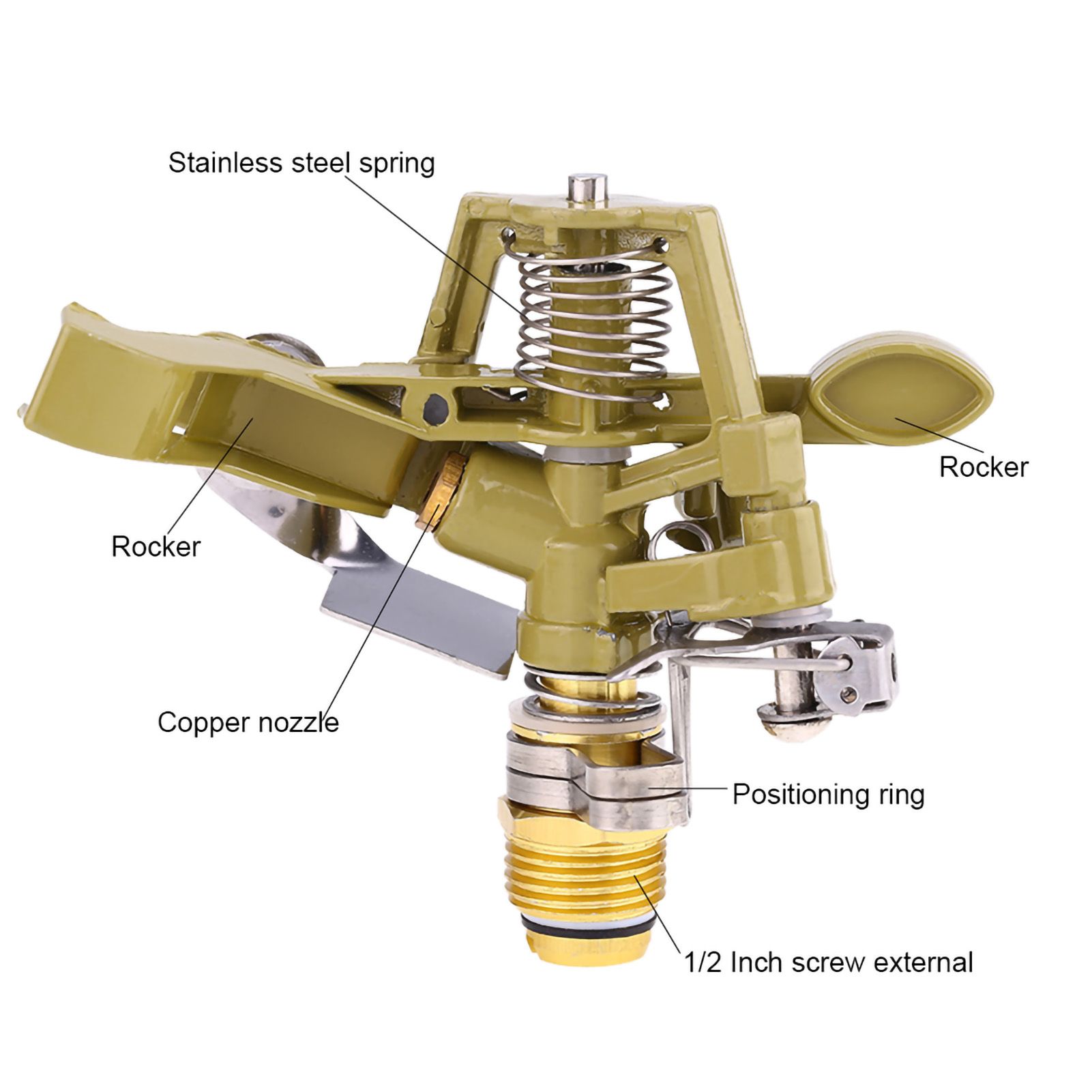 360° Rotary Zinc Alloy Water Irrigation Sprayer Sprinkler For Garden Yard Lawn view 4