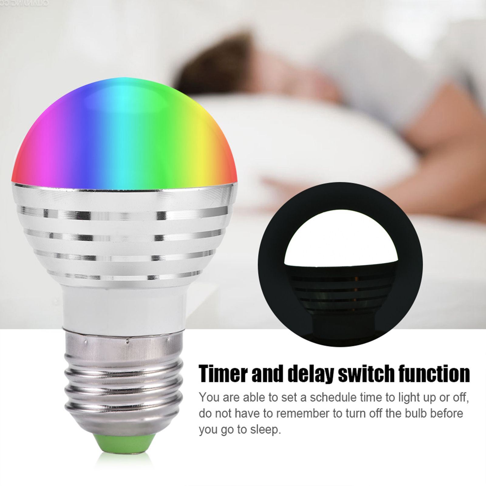 E27 3W RGB LED Color Changing Candle Light Lamp Bulb Remote Control Kit view 4