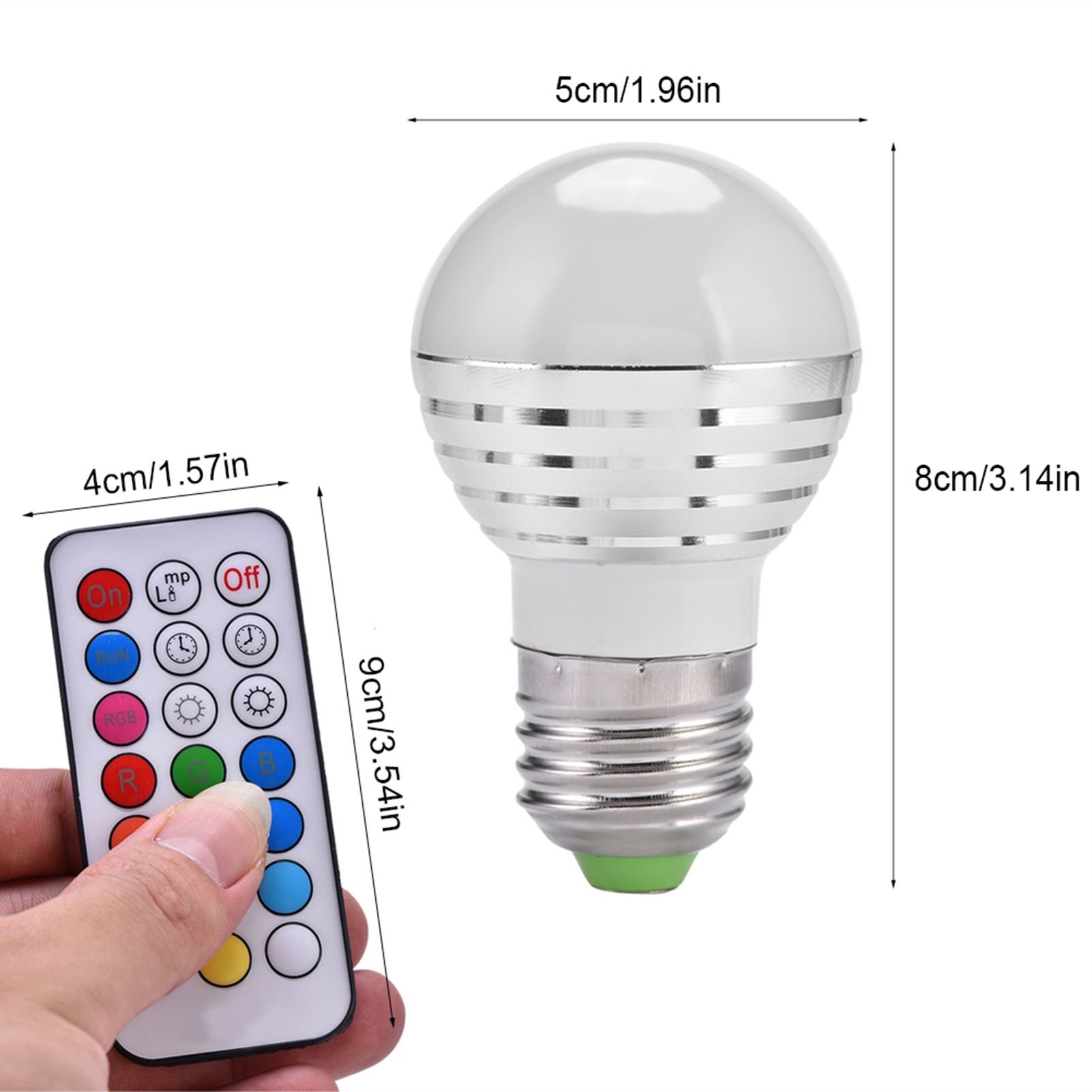 E27 3W RGB LED Color Changing Candle Light Lamp Bulb Remote Control Kit view 7