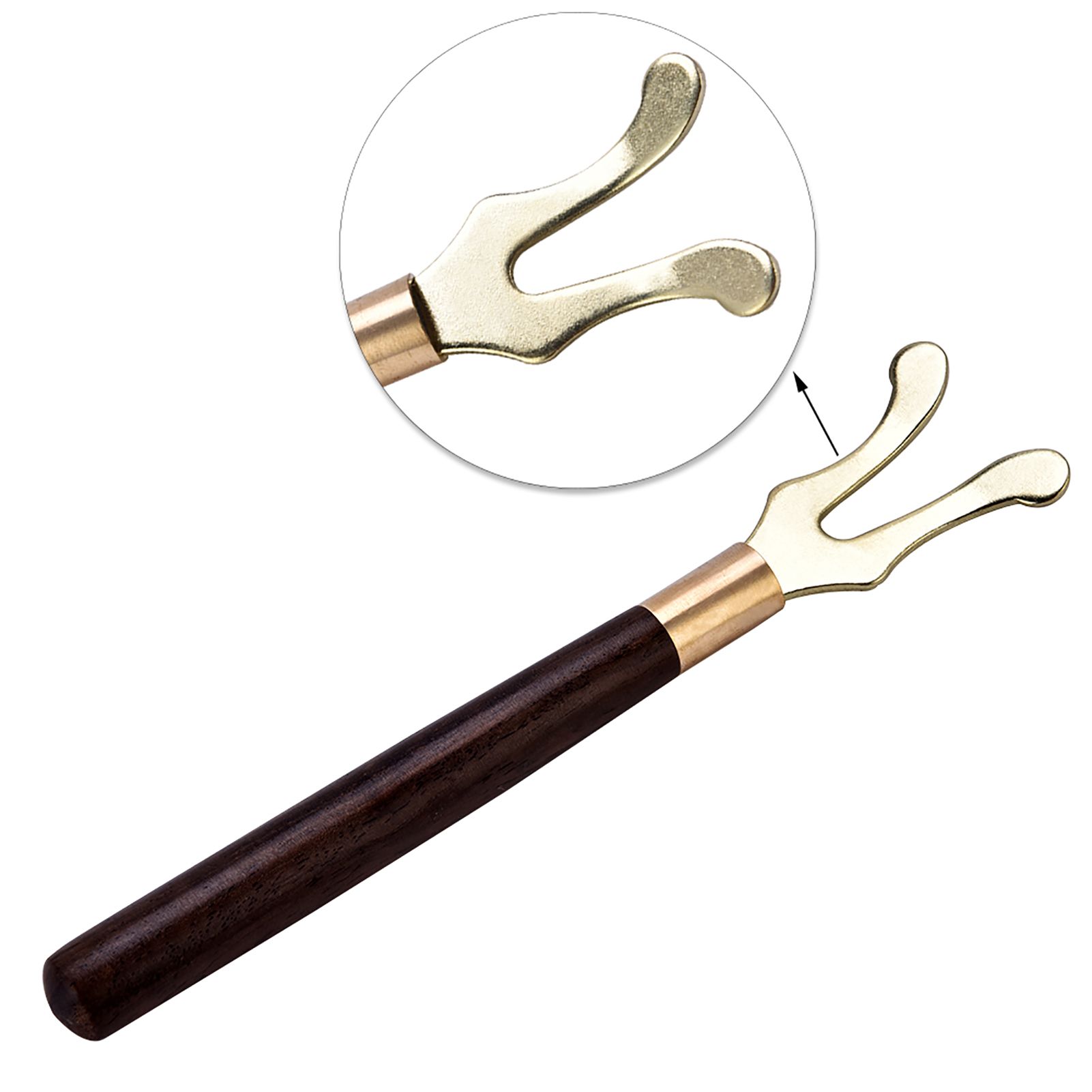 Tea Pot Heat Insulation Tea Clip Fork with Wooden Handle Cast Iron Head Coffee view 4