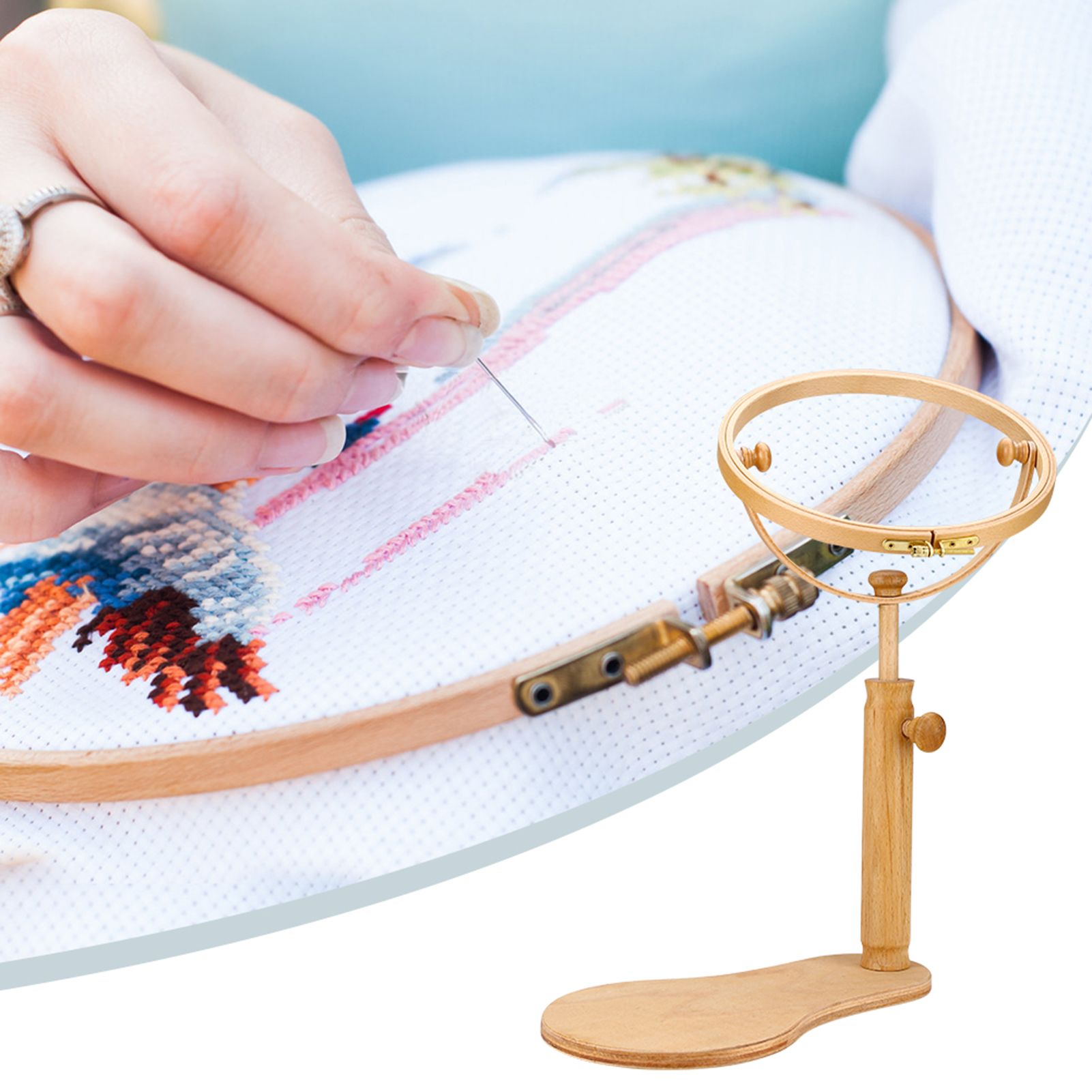Embroidery Stand Hoop Wood Embroidery & Cross Stitch Hoop Ring Frame view 5