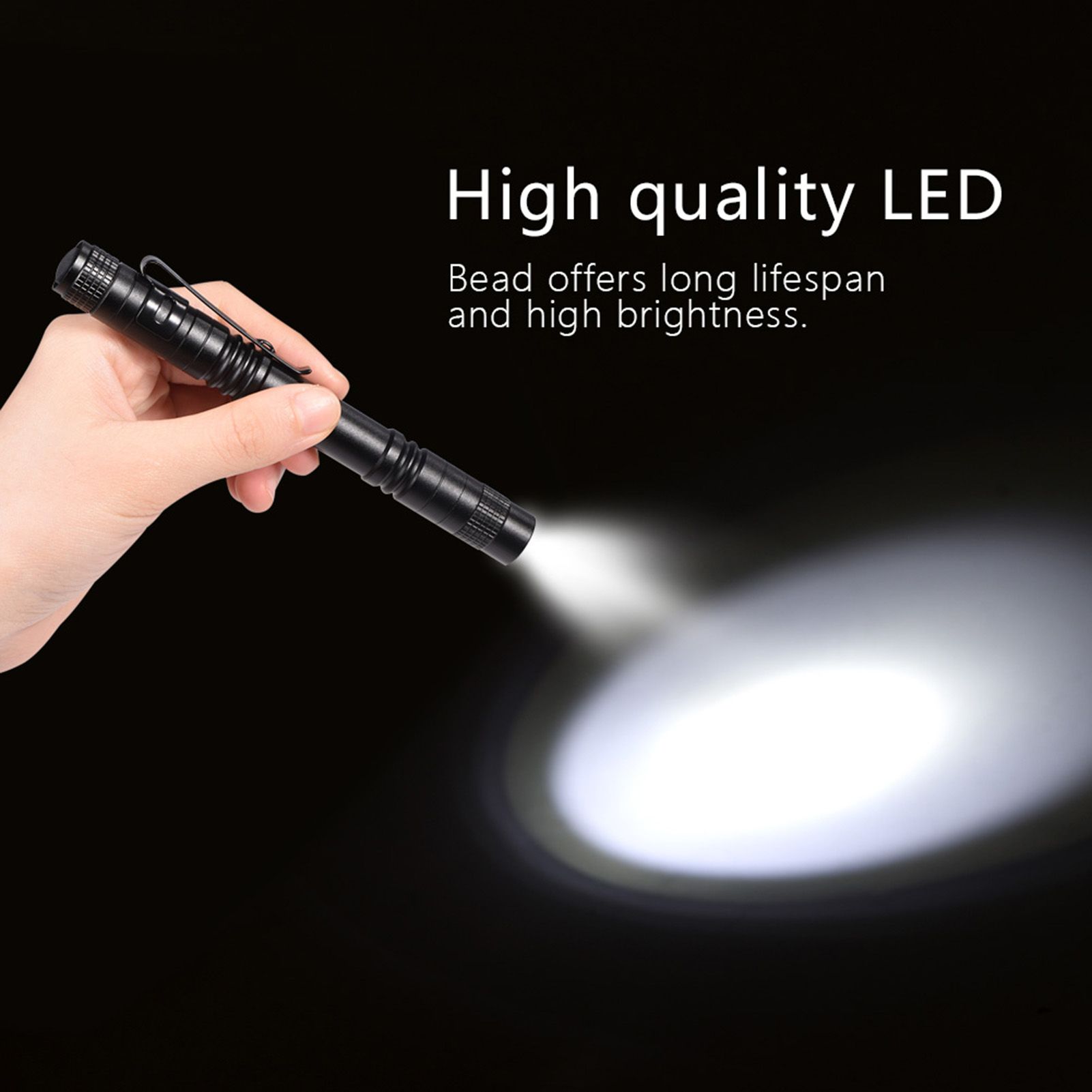 Mini Portable LED Pen Clip Pocket Flashlight High Bright Light Torch Lamp view 2