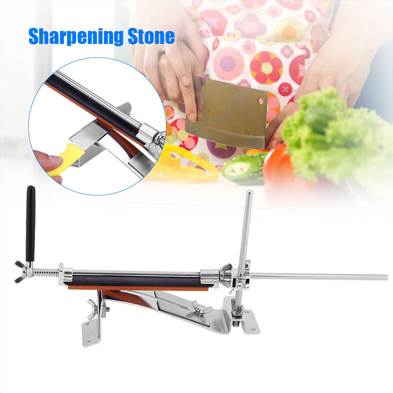 Stainless Steel Fix angle Sharpening System 4 Whetstones Kitchen Knife view 6