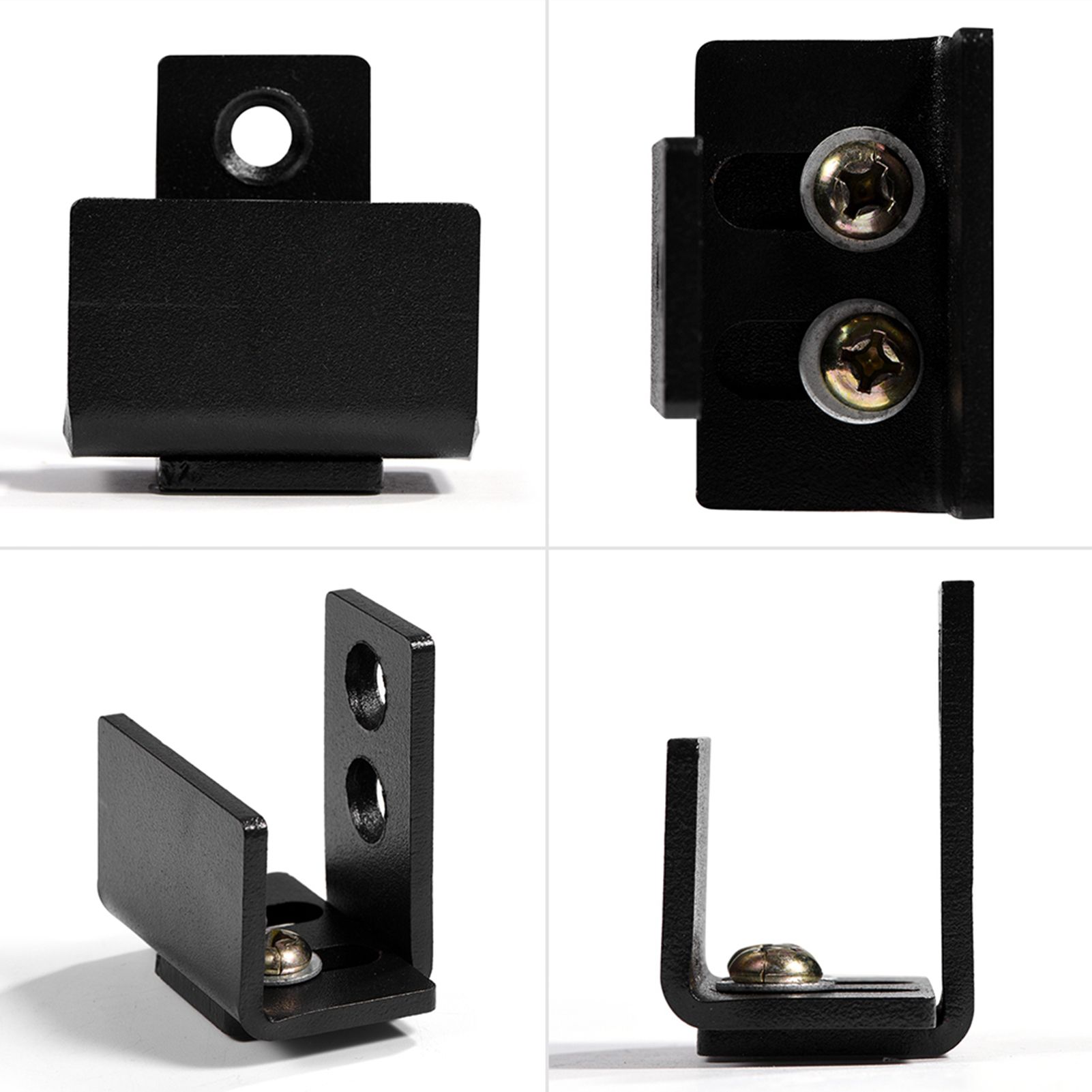 1pc Black Steel Hardware Sliding Barn Door Bottom Wall Mount Floor Guide with view 5