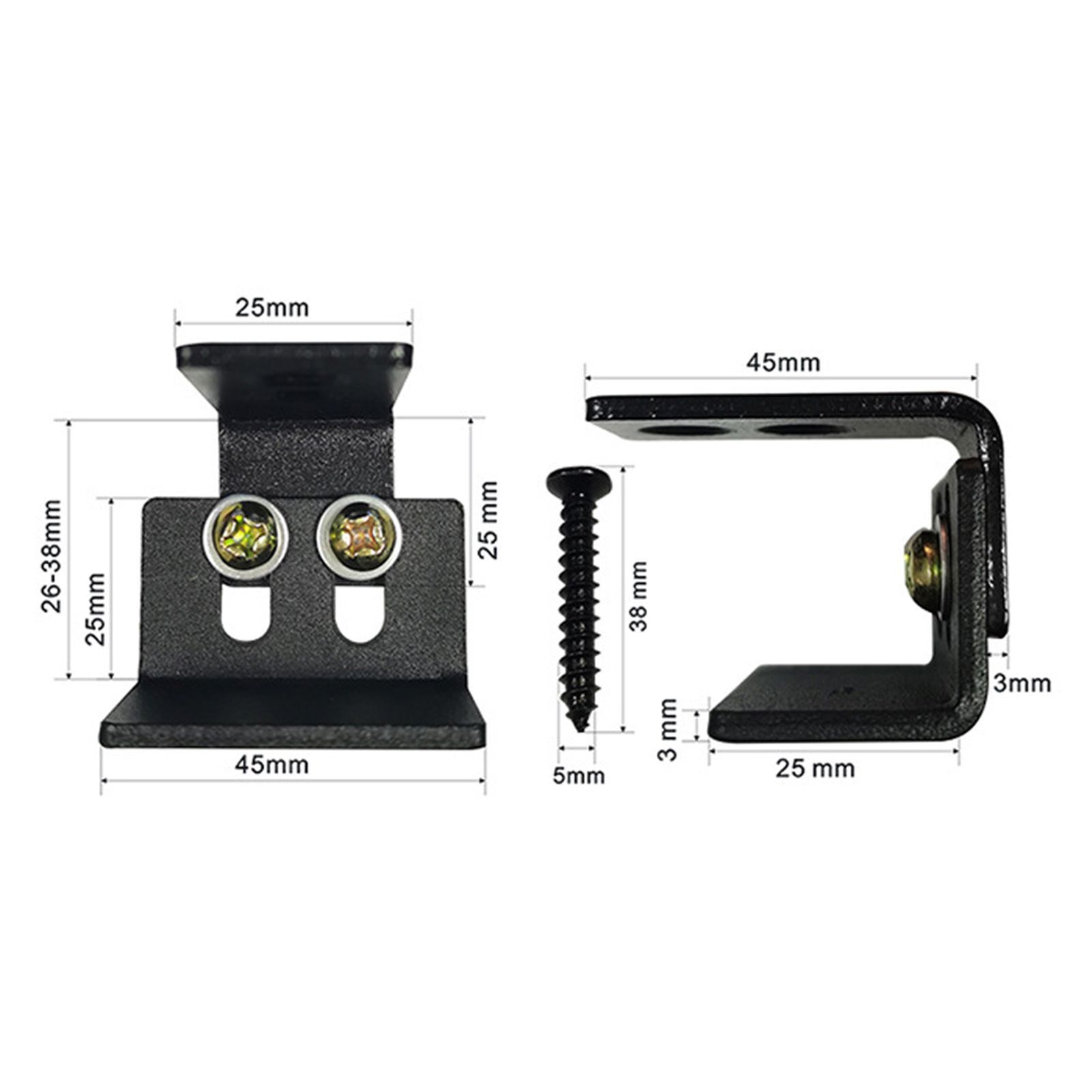 1pc Black Steel Hardware Sliding Barn Door Bottom Wall Mount Floor Guide with view 6