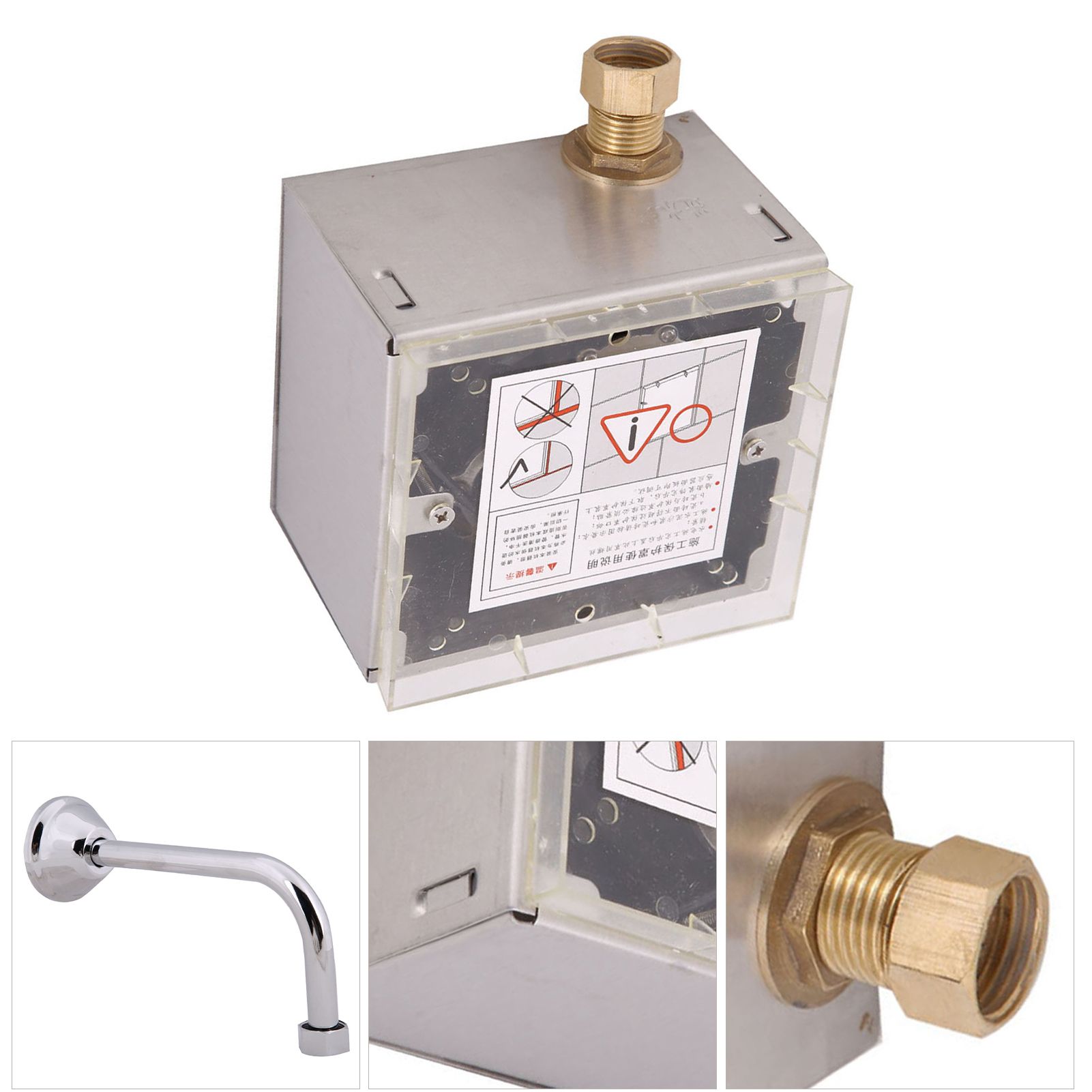 Wall Mount Lavatory Automatic Sensing Urinal Flush Valve Bath Toilet Faucet Taps view 11