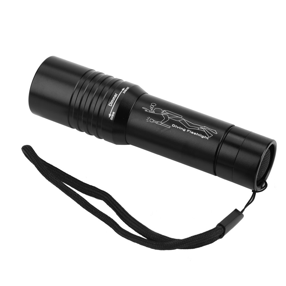 Handheld Zoomable Underwater 1200LM LED Diving Flashlight Waterproof Battery Power view 2