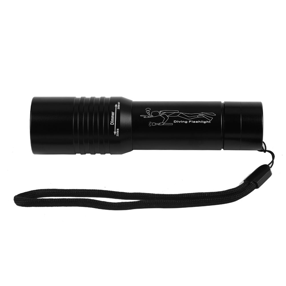 Handheld Zoomable Underwater 1200LM LED Diving Flashlight Waterproof Battery Power view 3