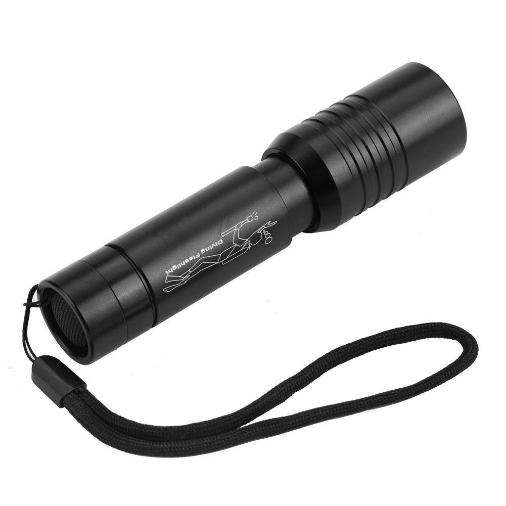 Handheld Zoomable Underwater 1200LM LED Diving Flashlight Waterproof Battery Power view 5