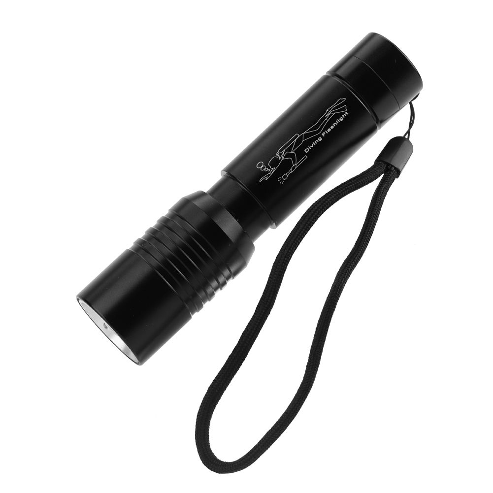 Handheld Zoomable Underwater 1200LM LED Diving Flashlight Waterproof Battery Power view 6