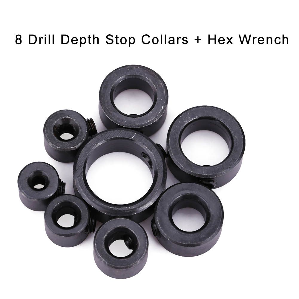 8pcs/set 3~16mm Drill Depth Stop Collars Assortment Set with Hex Wrench view 2
