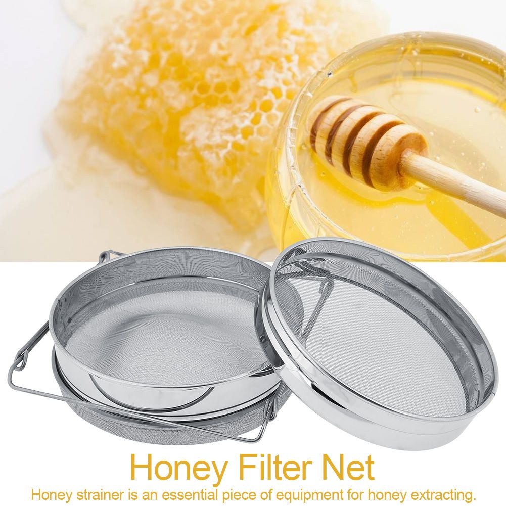 Stainless Steel Beekeeping Double Honey Sieve Strainer Extractor Filter Mesh view 2
