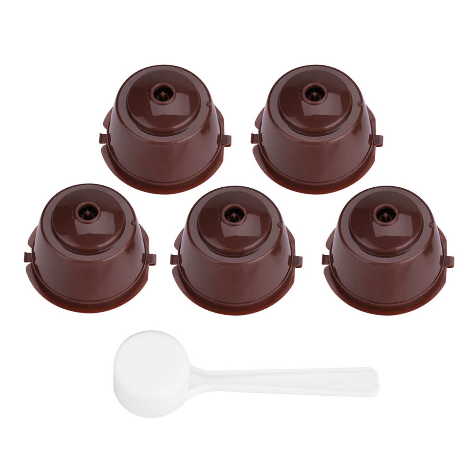 5Pcs Food Grade Pp 304 Stainless Steel Reusable Refillable Coffee Capsule