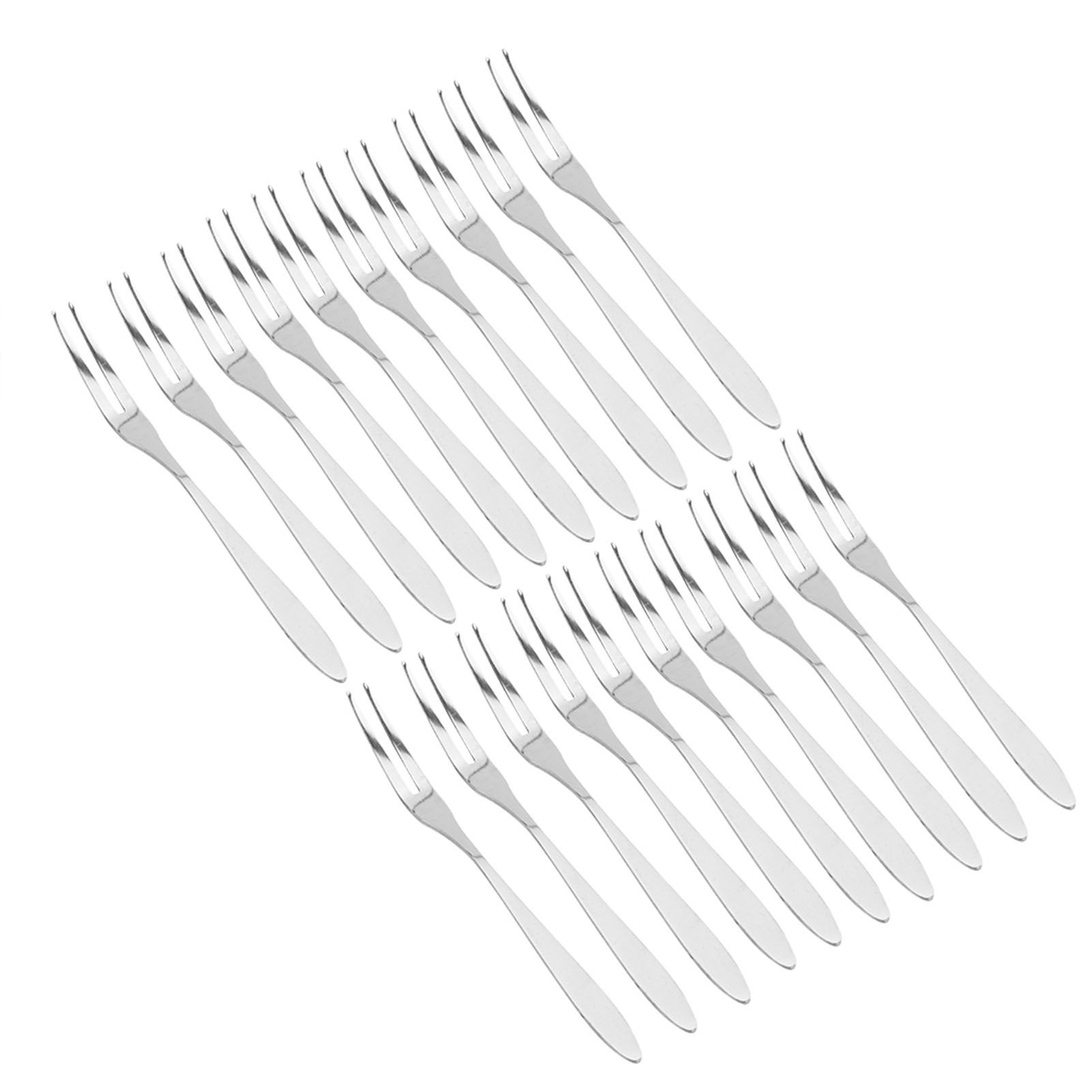 20Pcs/set Stainless Steel Fruit Fork Comfortable Long Handle Cake Desert Fruit