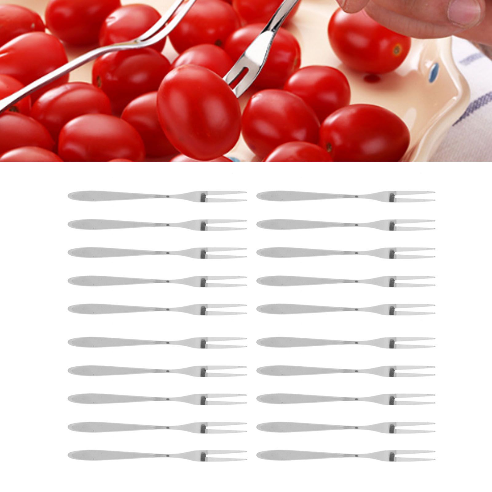 20Pcs/set Stainless Steel Fruit Fork Comfortable Long Handle Cake Desert Fruit view 11