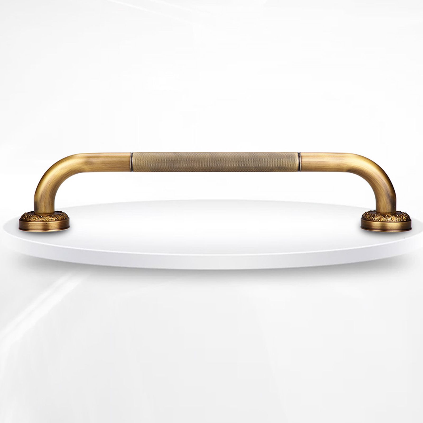 Antique Style Brass Carved Shower Tub Safety Grab Bar Wall Mounted Bathroom view 10