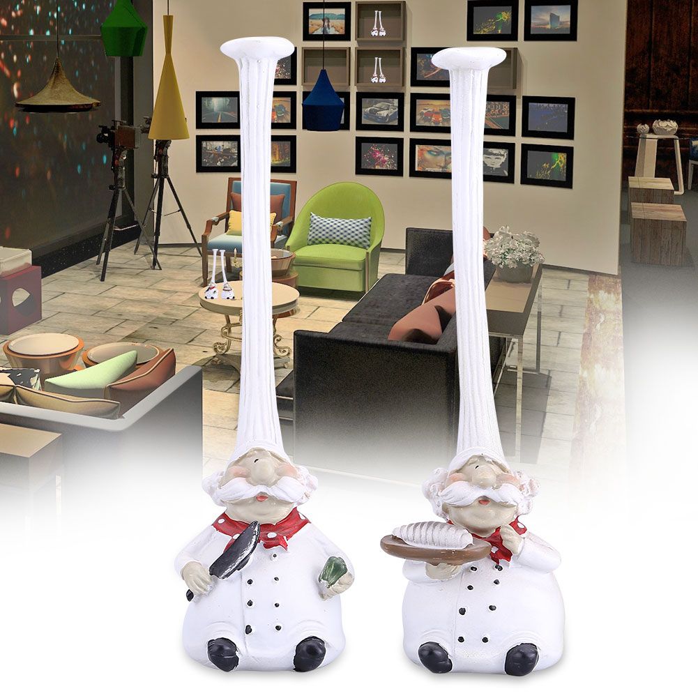 Creative Resin Kitchen Chef Figurine Decor House Restaurant Cafe Decorative view 3