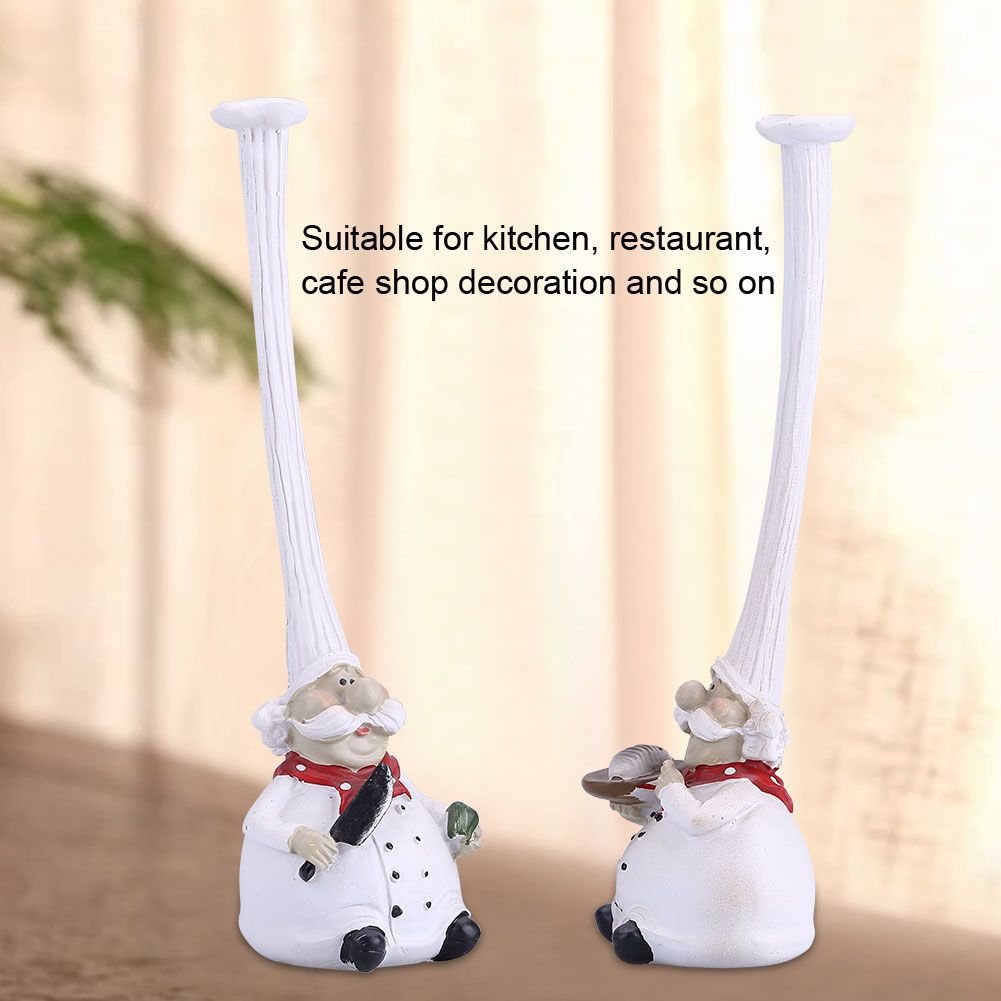 Creative Resin Kitchen Chef Figurine Decor House Restaurant Cafe Decorative view 8