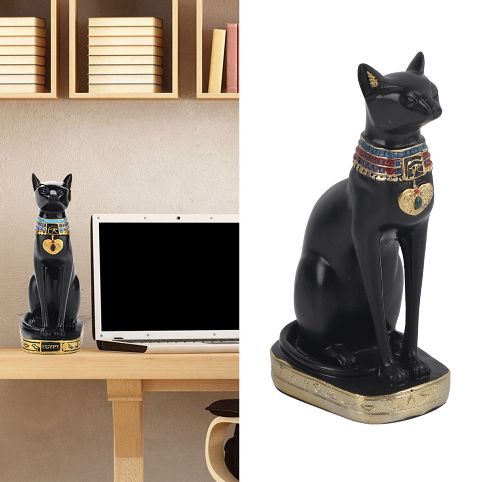 Egyptian Cat Resin Statue Figurine Household Room Ornament Crafts Gifts Home view 12