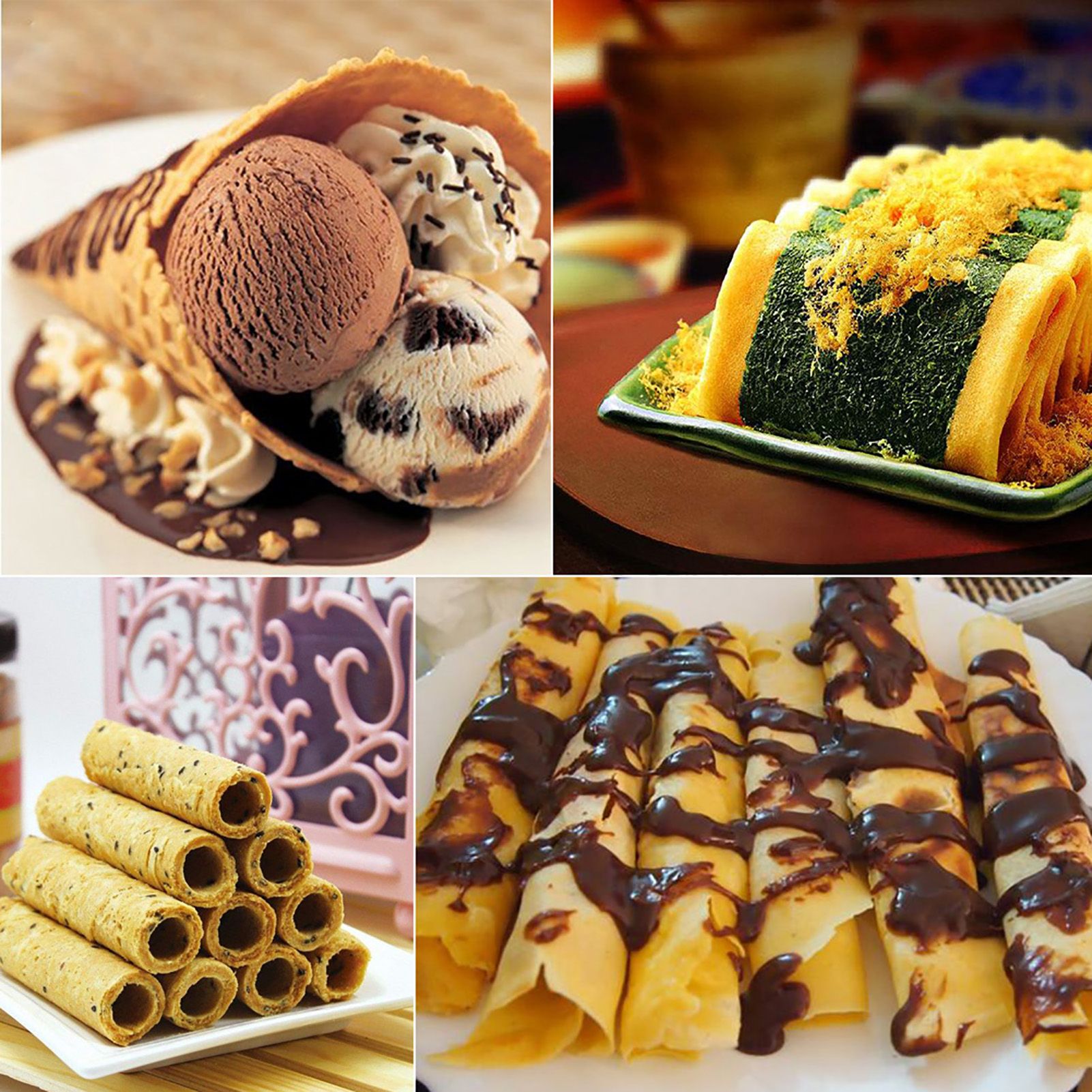 Household Kitchen Gas Nonstick Waffle Cone Making Mold Mould Baker Egg Roll view 6
