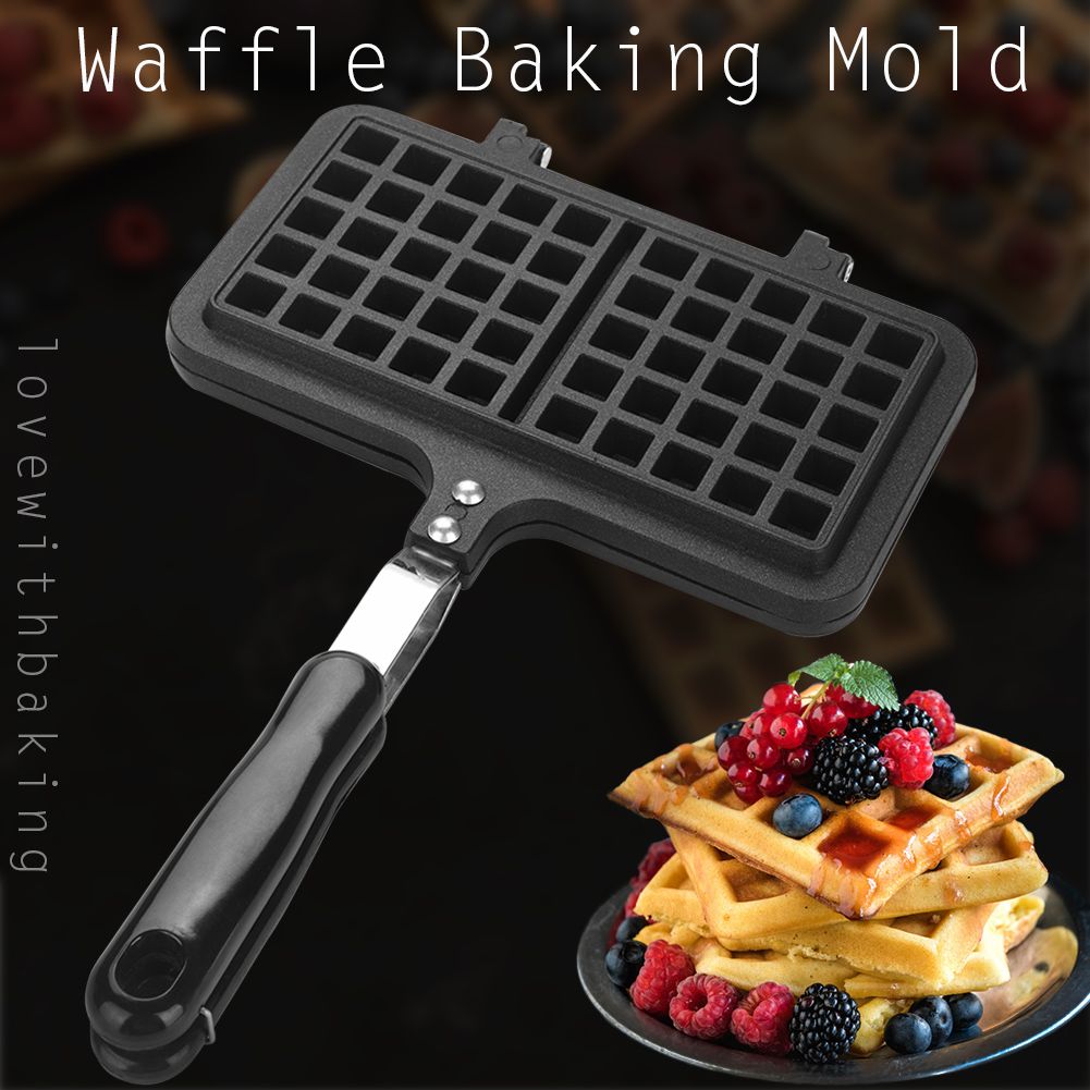 Dual Head Household Kitchen Gas NOn Stick Waffle Maker Pan Mould Mold Press