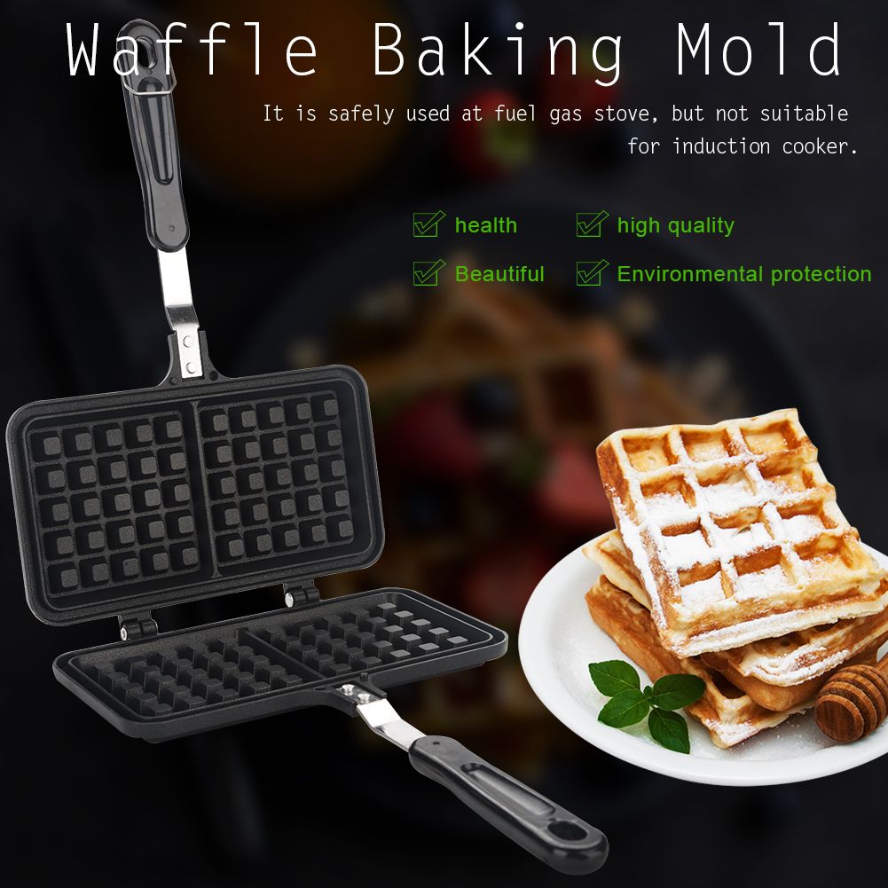 Dual Head Household Kitchen Gas NOn Stick Waffle Maker Pan Mould Mold Press view 2
