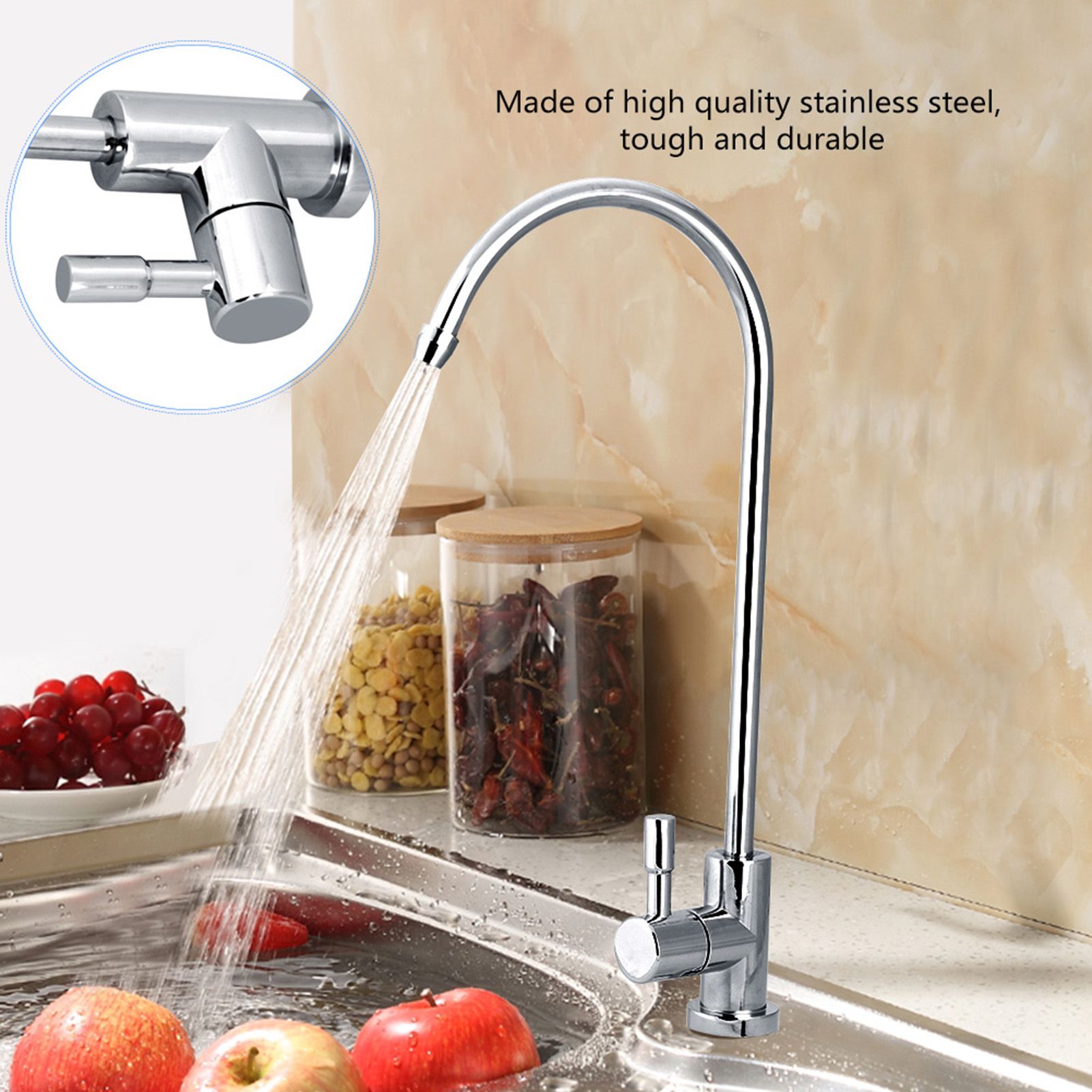 1/4'' zinc alloy Kitchen Sink Faucet Tap Chrome Reverse Osmosis RO Drinking view 2