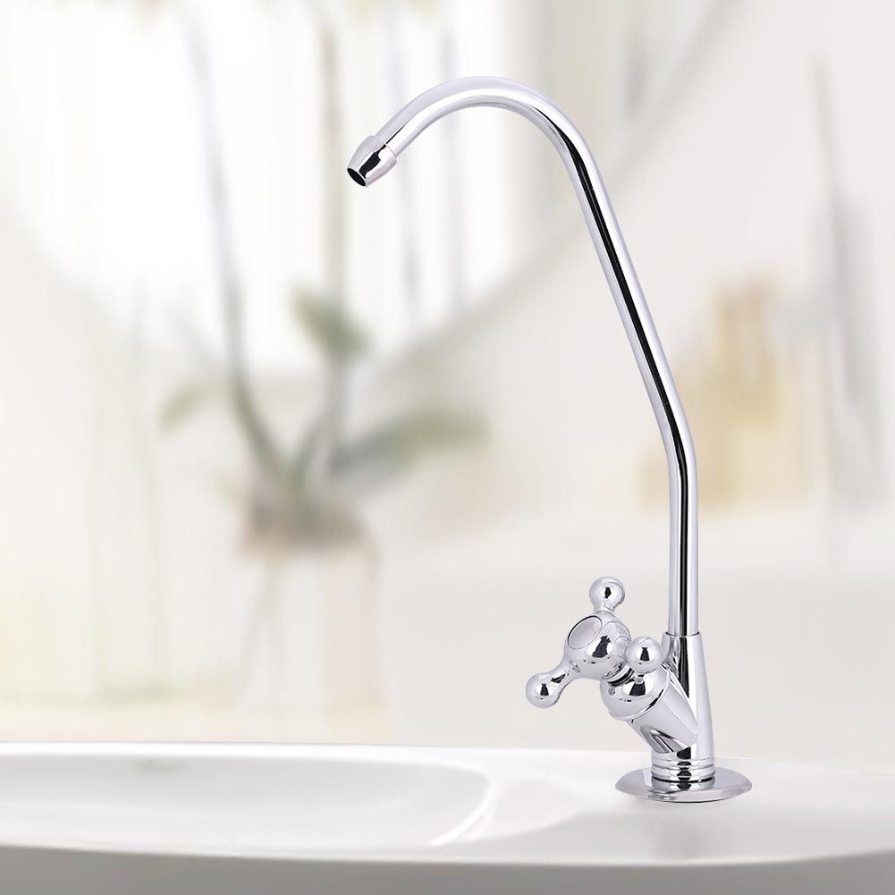 1/4'' Zinc Alloy Kitchen Faucet Tap Chrome Reverse Osmosis RO Drinking Water view 2