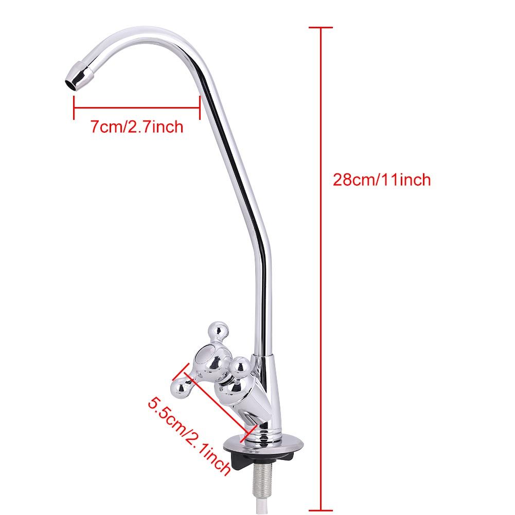 1/4'' Zinc Alloy Kitchen Faucet Tap Chrome Reverse Osmosis RO Drinking Water view 4