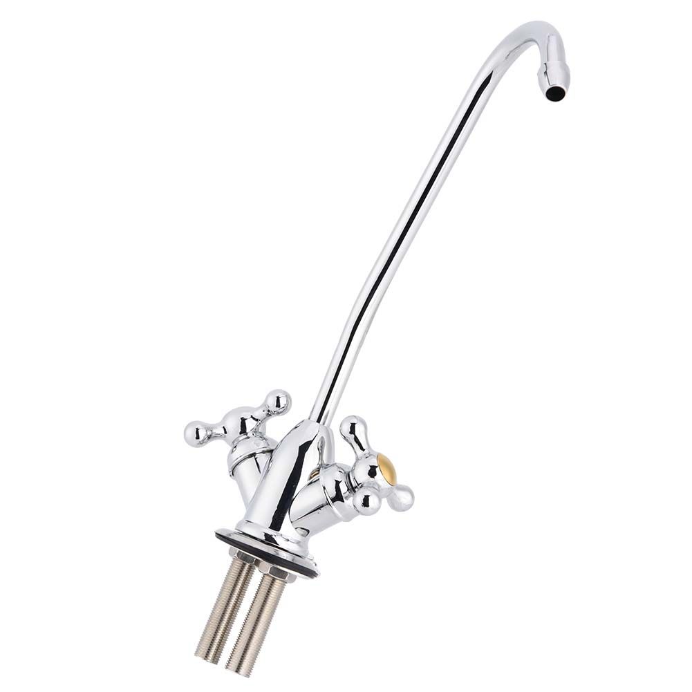 1/4'' Zinc Alloy Kitchen Double Head Faucet Tap Chrome Reverse Osmosis RO view 10