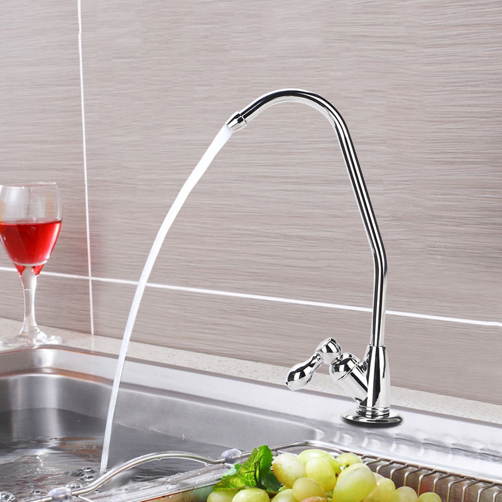1/4'' Zinc Alloy Kitchen Faucet Tap Chrome Reverse Osmosis RO Drinking Water view 4