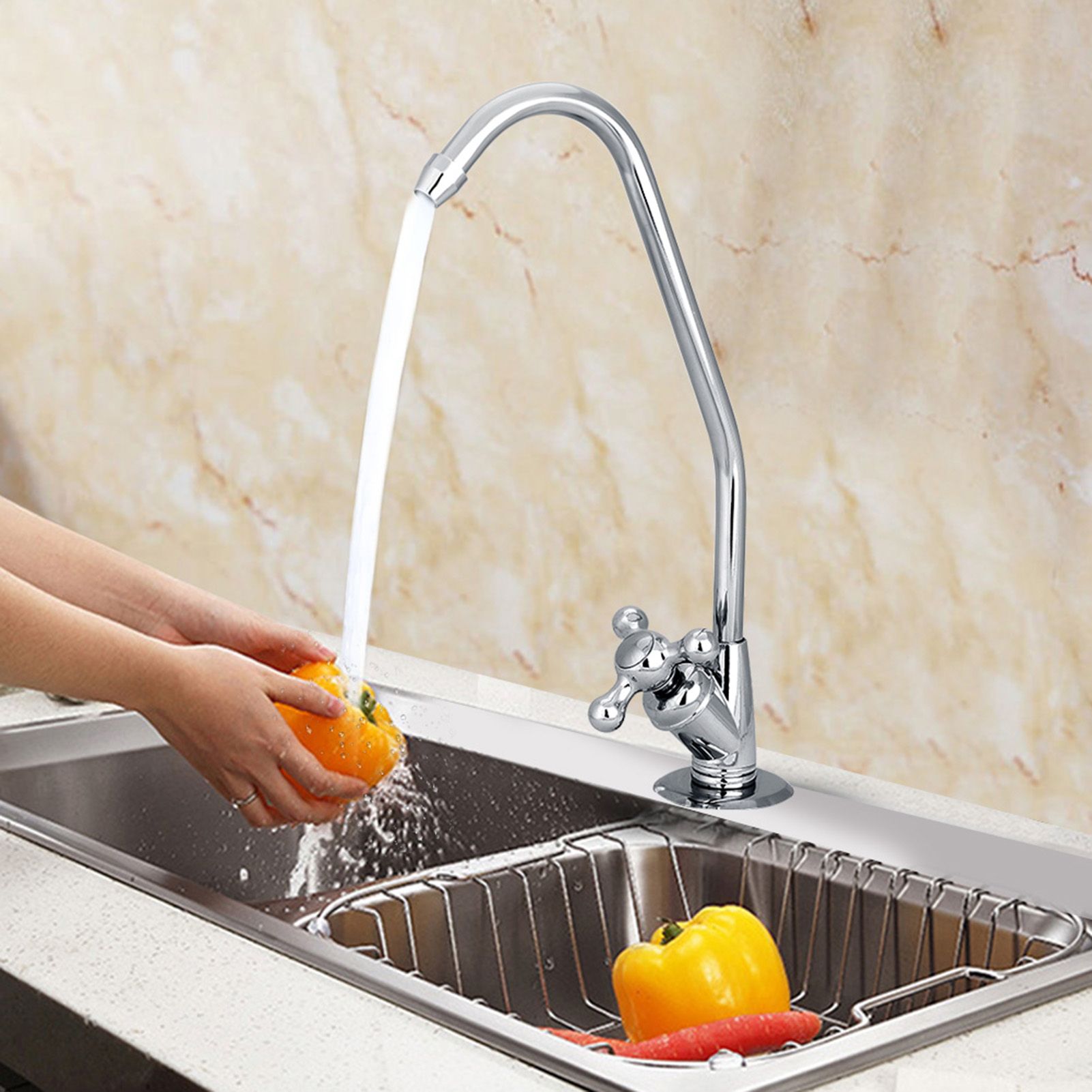 1/4'' Zinc Alloy Kitchen Faucet Tap Chrome Reverse Osmosis RO Drinking Water view 4