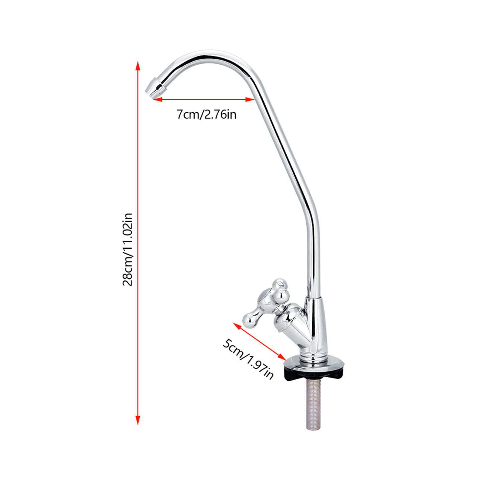 1/4'' Zinc Alloy Kitchen Faucet Tap Chrome Reverse Osmosis RO Drinking Water view 6