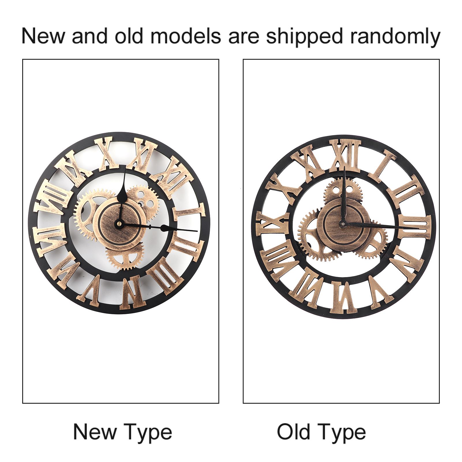 3D Rustic Handmade Wall Clock Gear Wooden Vintage Decor for Living view 10