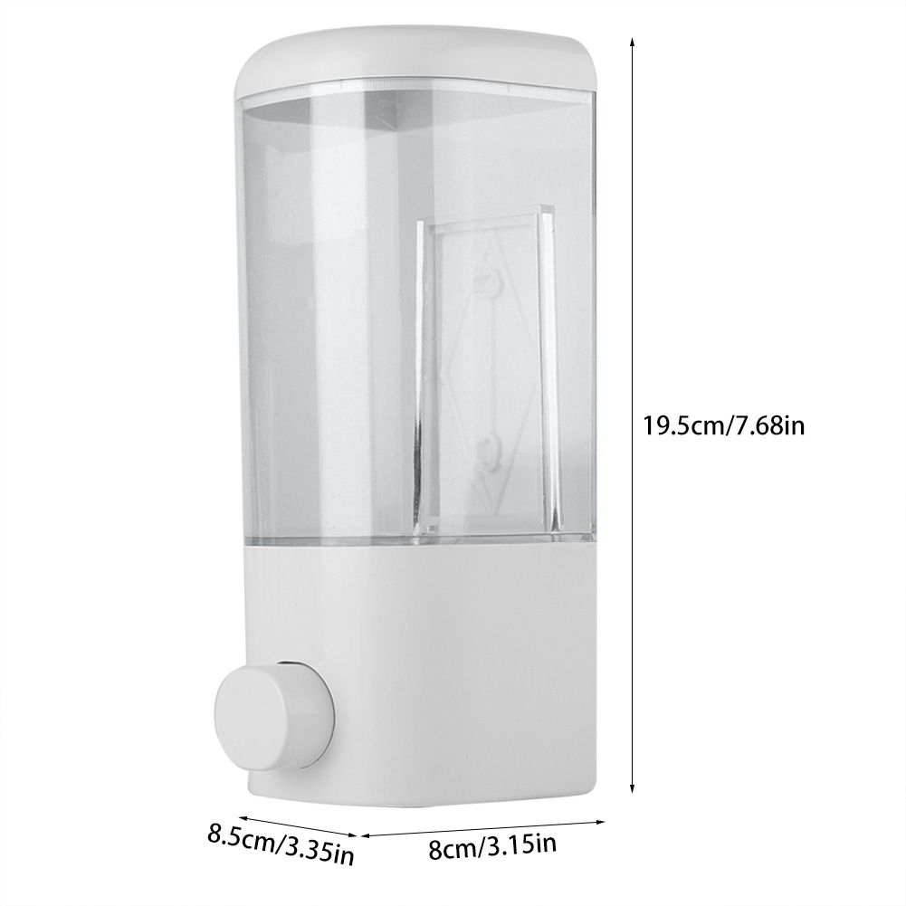 500ml Bathroom Hotel Wall Mounted Plastic Soap Liquid Shampoo Lotion Manual view 2