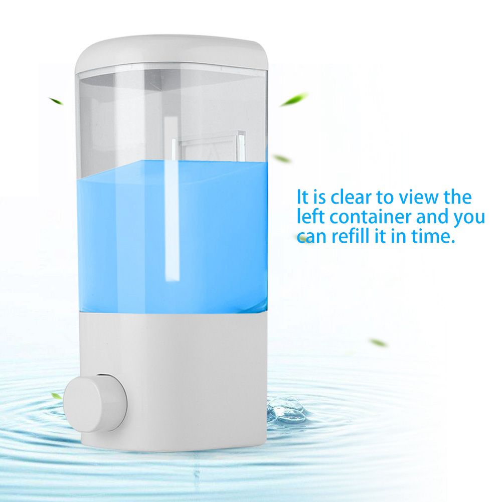 500ml Bathroom Hotel Wall Mounted Plastic Soap Liquid Shampoo Lotion Manual view 6