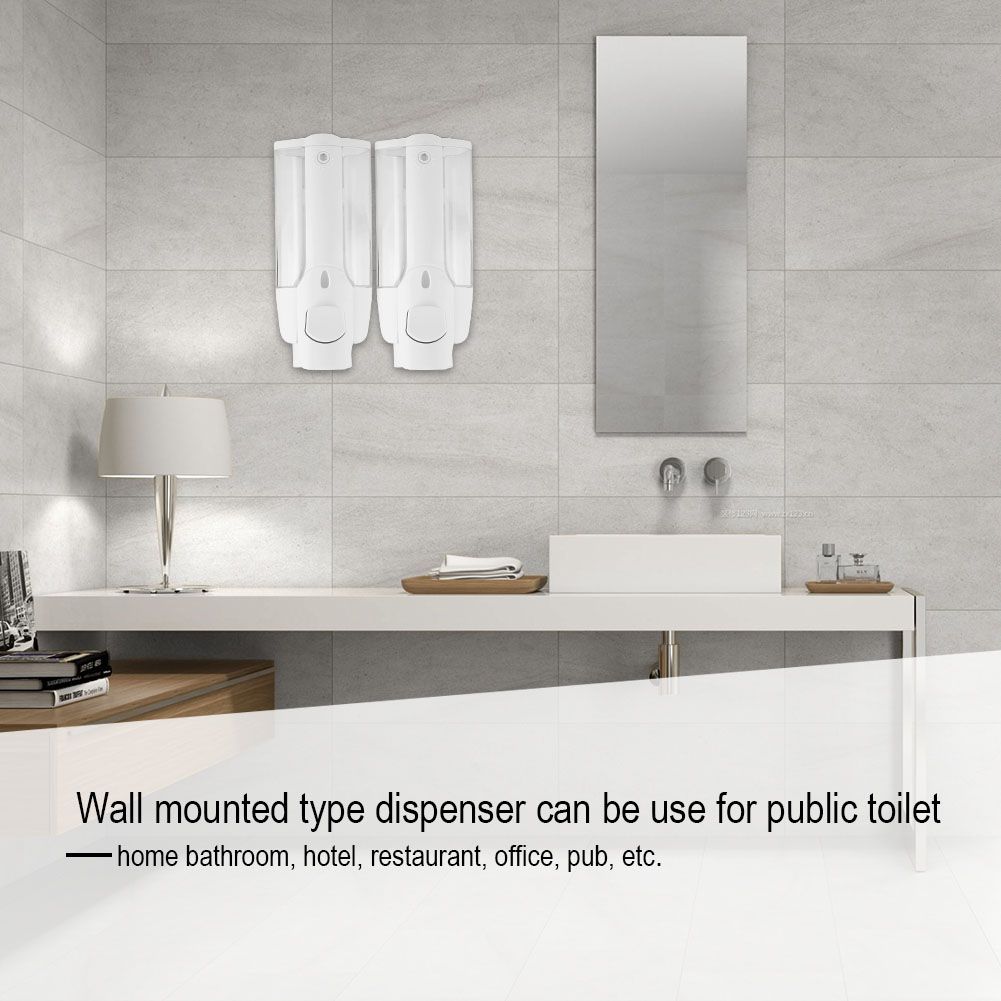 350ml Bathroom Hotel Wall Mounted Plastic Soap Liquid Shampoo Lotion Manual view 4