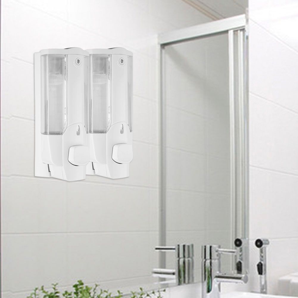 350ml Bathroom Hotel Wall Mounted Plastic Soap Liquid Shampoo Lotion Manual view 5