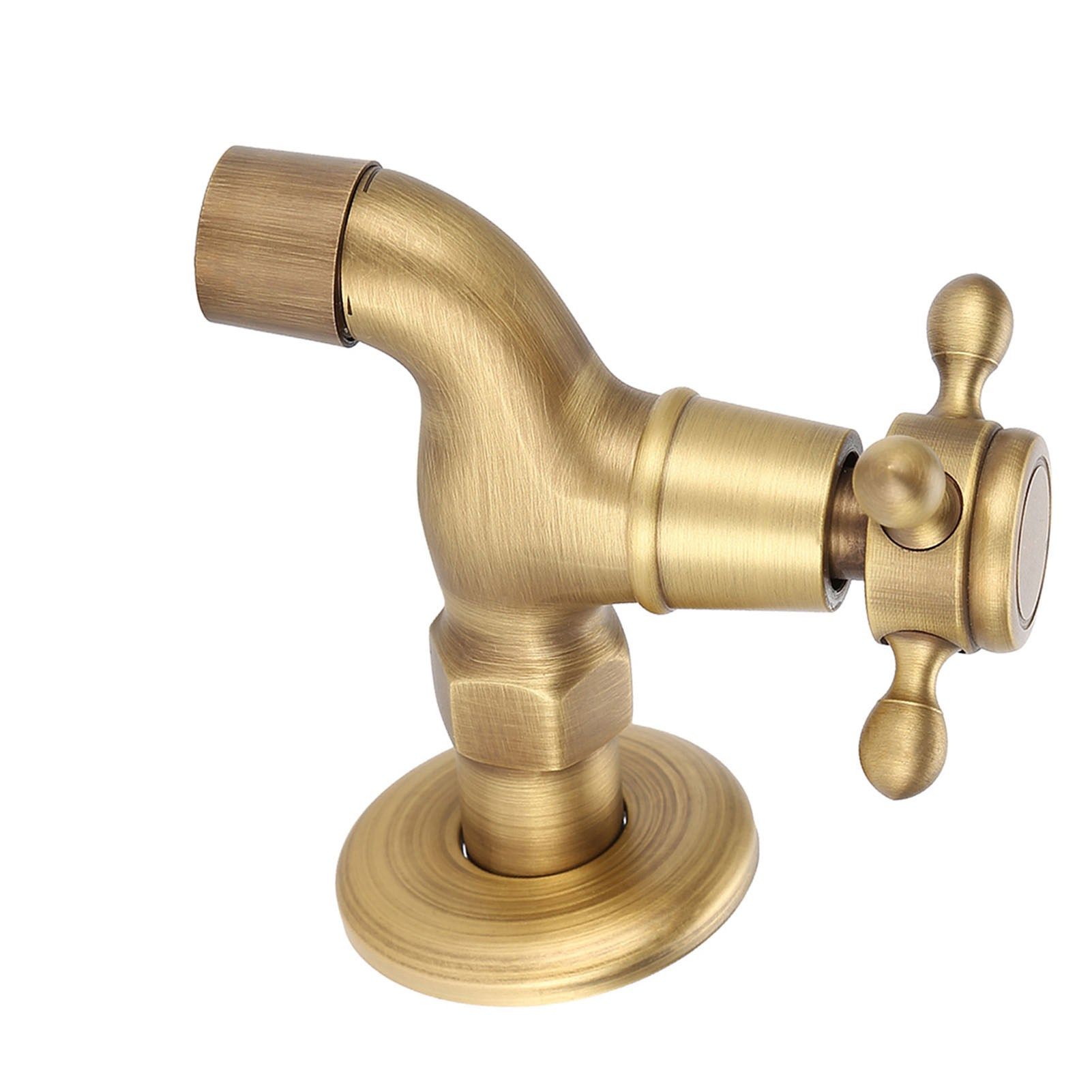 Wall Mounted Vintage Solid Brass Faucet Single Cold Water Tape for Kitchen view 5
